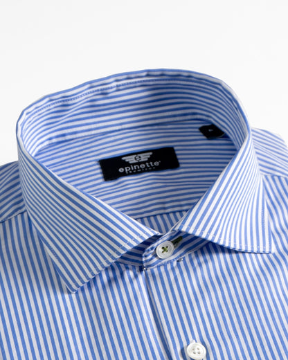 Shirt Striped Classic Light Blue