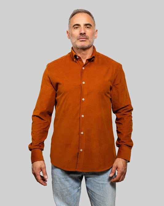 Shirt Corduroy Brick-colored