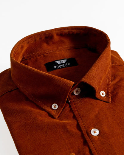 Shirt Corduroy Brick-colored